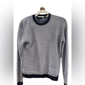 Ted Baker Woven Sweater 100% Cotton - Navy/White